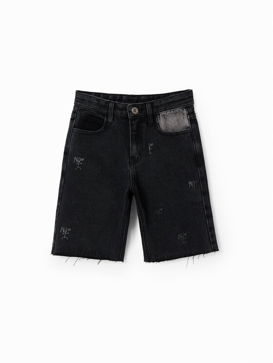 Desigual Desigual Kratke traperice 23SBDD01 Crna Regular Fit