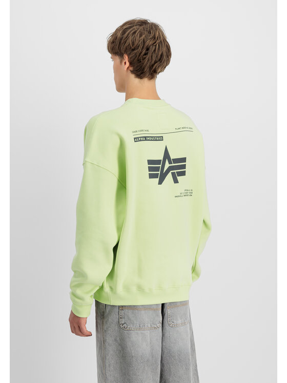 Alpha Industries Alpha Industries Bluza Logo Back Print Sweatshirt Żółty Relaxed Fit