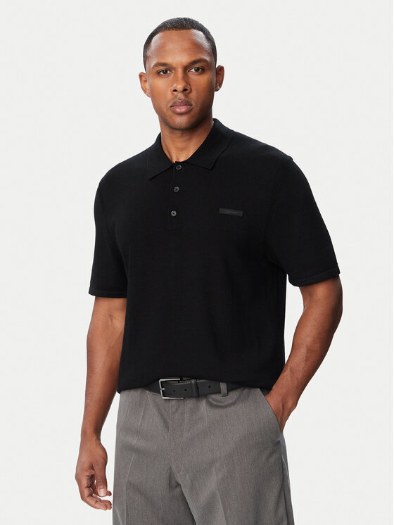 Calvin Klein Calvin Klein Polo LV04LH328G Czarny Regular Fit