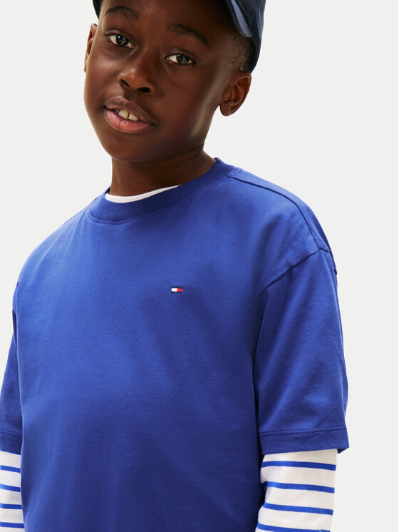 Tommy Hilfiger Tommy Hilfiger Tricou Essential Archive KB0KB09646 D Albastru Regular Fit