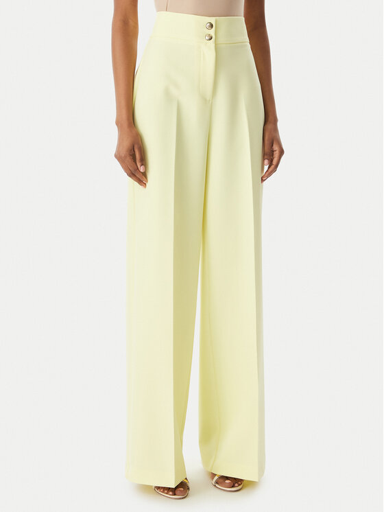 Maryley Maryley Kalhoty z materiálu 26EB680/43LE Světle žlutá Regular Fit