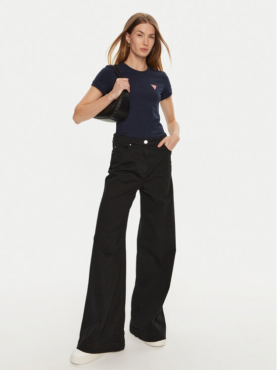 Guess Guess Marškinėliai W2YI44 J1314 Mėlyna Slim Fit