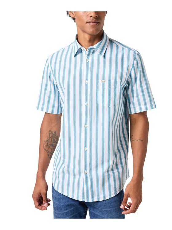Wrangler Wrangler Koszula 112353167 Niebieski jasny Regular Fit