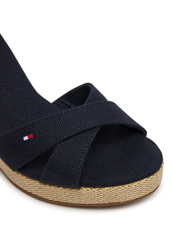 Tommy Hilfiger Tommy Hilfiger Sandály Flag High Wedge Espad Crisscross FW0FW08661 Tmavomodrá