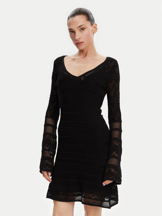 Guess Guess Φόρεμα υφασμάτινο W5GK48 Z3E22 Μαύρο Slim Fit