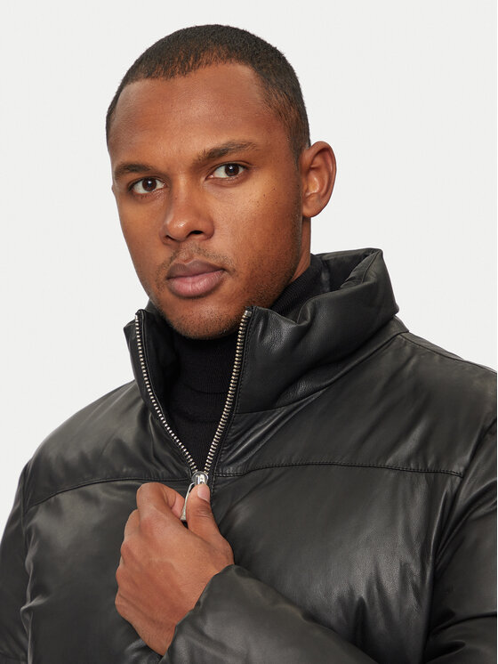 KARL LAGERFELD KARL LAGERFELD Bőrkabát 555010 544415 Fekete Regular Fit