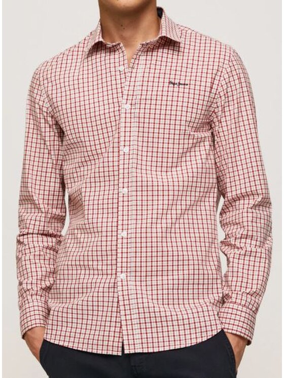 Pepe Jeans Pepe Jeans Košile PM307645 732 Červená Slim Fit
