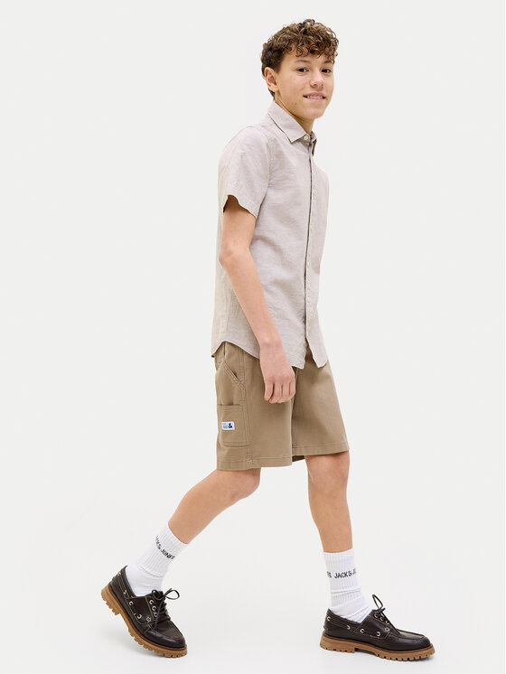 Jack & Jones Junior Jack & Jones Junior Szorty materiałowe Tony 12268938 Brązowy Relaxed Fit