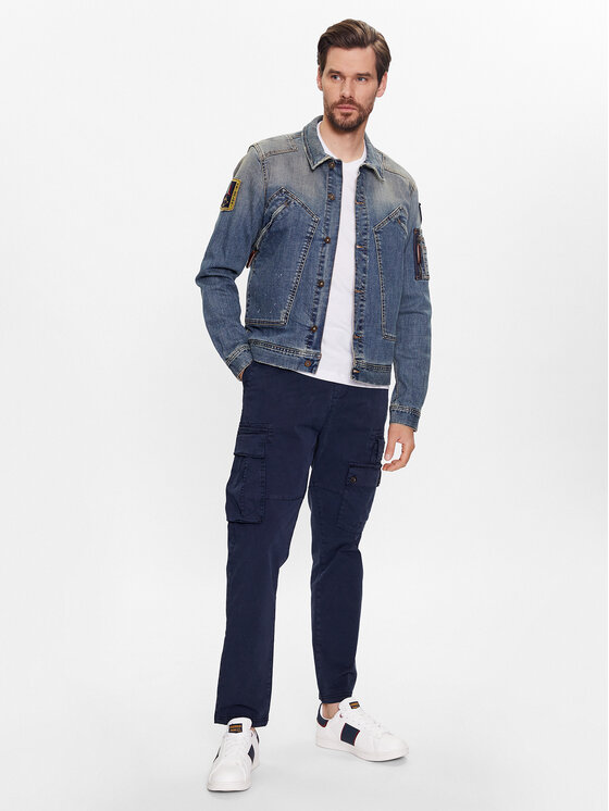 Aeronautica Militare Aeronautica Militare Jeans jakna 231AC007CT3075 Mornarsko modra Regular Fit