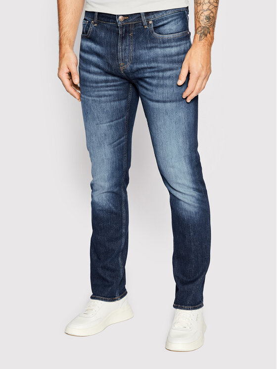 Guess Guess Дънки Angeles M2YAN2 D4Q41 Тъмносин Slim Fit