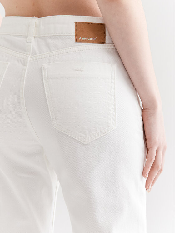 Americanos Americanos Jeansy Unisex Delaware Bílá Straight Leg