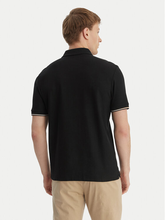 BOSS BOSS Тениска с яка и копчета C-Pei 04 50555108 Черен Regular Fit