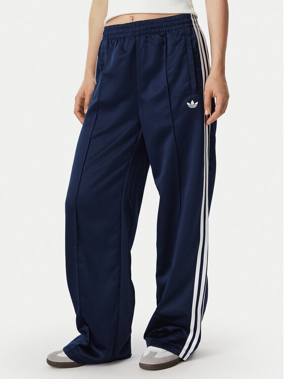 adidas Pantaloni trening Satin Sst Loose Trackpant KS7339 Bleumarin Relaxed Fit