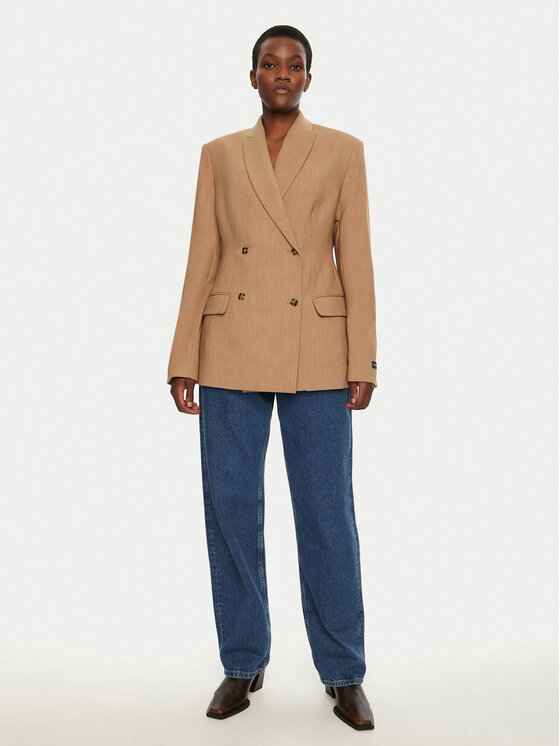 Herskind Herskind Marynarka Laila 5411177 Beżowy Slim Fit