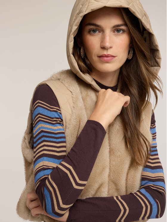 Motivi Motivi Pelliccia L034Q000098N002 Crema Boxy Fit