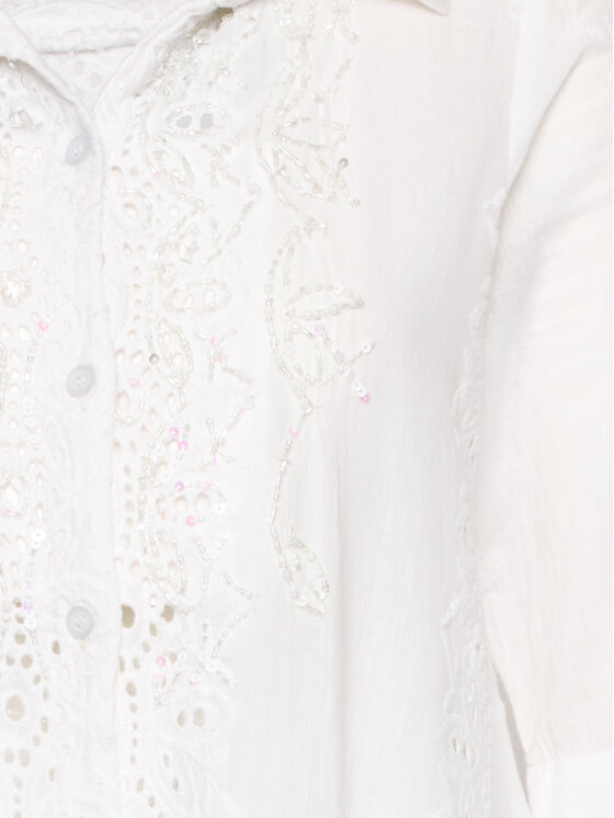 Iconique Iconique Φόρεμα πουκάμισο IC23 004 Λευκό Regular Fit