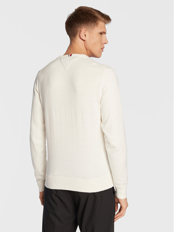 Tommy Hilfiger Tommy Hilfiger Maglione Pima MW0MW28047 Bianco Regular Fit