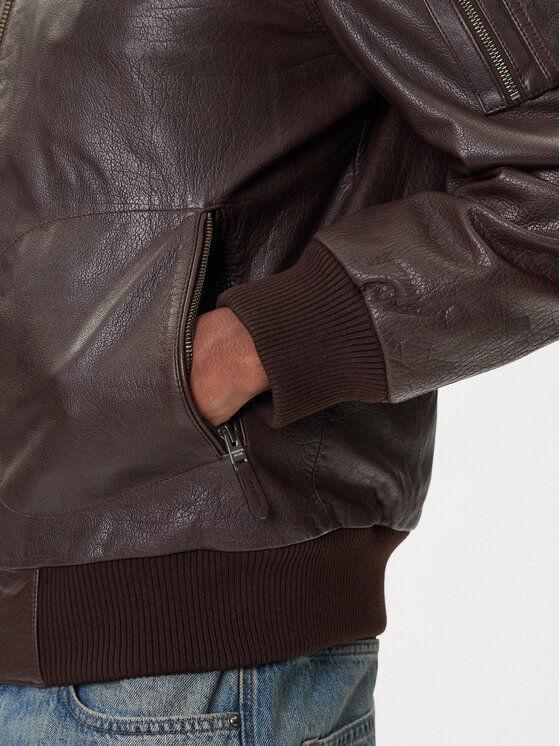 Aeronautica Militare Aeronautica Militare Kožená bunda 252PN0958UPL00305 Hnedá Regular Fit