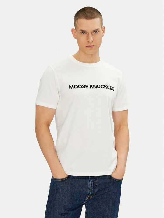 Moose Knuckles Moose Knuckles T-krekls Conway M15MT760 Écru Regular Fit