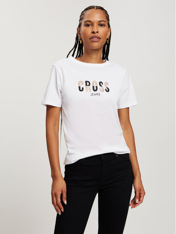 Cross Jeans Cross Jeans T-Shirt 56142-008 Biały Regular Fit