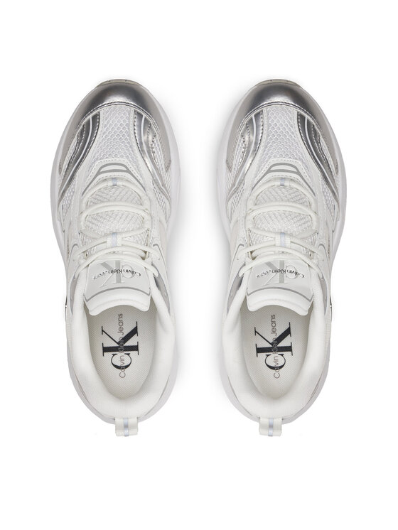 Calvin Klein Jeans Calvin Klein Jeans Laisvalaikio batai Retro Tennis Low Lace Mh Ml Mtl YW0YW01463 Balta