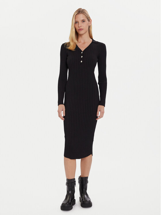 Morgan Morgan Úpletové šaty 252-RMEXAS Černá Slim Fit