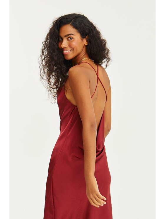NAOKO NAOKO Každodenné šaty Tuscan Romance Bordová Regular Fit