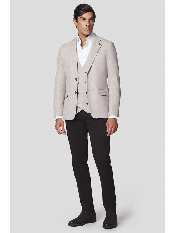 Lancerto Lancerto Marynarka Valdena MA131224000010 Beżowy Slim Fit