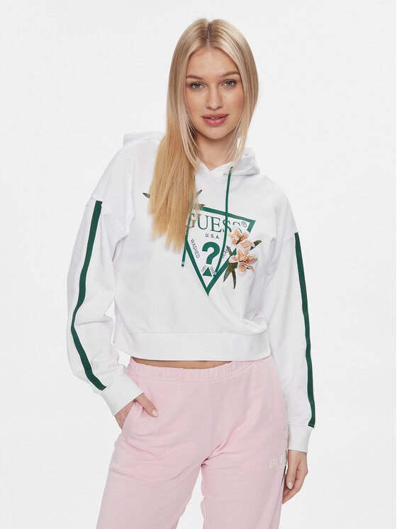 Guess Mikina Zoey V4GQ04 KC6V1 Biela Regular Fit