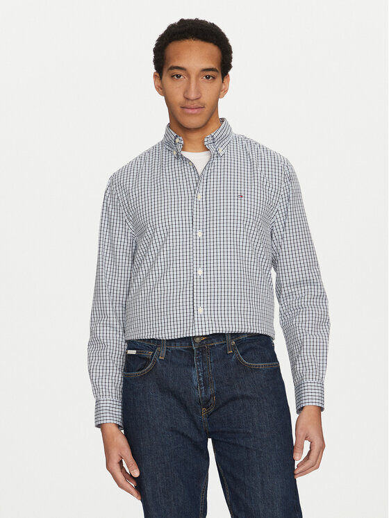 Tommy Hilfiger Tommy Hilfiger Košeľa Gingham MW0MW37548 Modrá Regular Fit