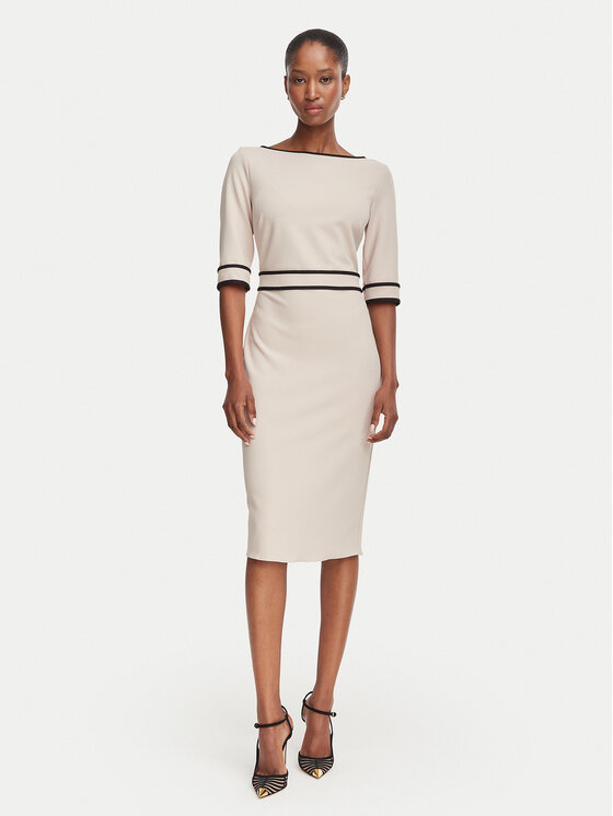 Rinascimento Rochie cocktail CFC0131086003 Bej Slim Fit