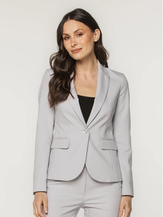 Willsoor Willsoor Marynarka 67980 Szary Slim Fit