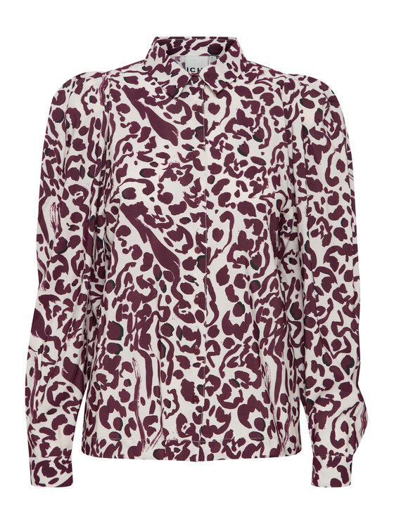 ICHI ICHI Сорочка 20119756 Бордовий Regular Fit