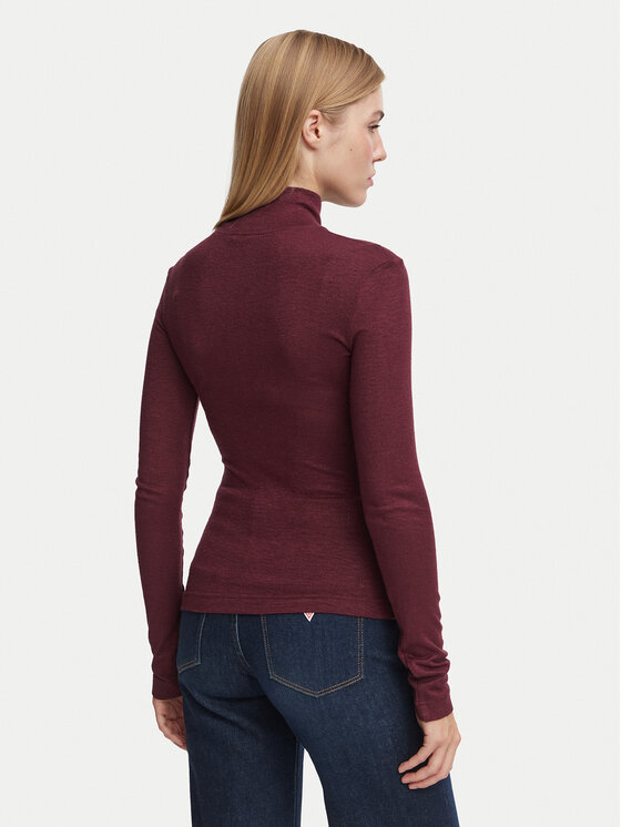 Guess Guess Rollkragenpullover W4BP14 KCGM2 Dunkelrot Slim Fit