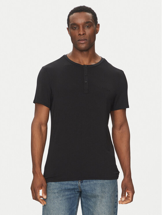 Calvin Klein Underwear Calvin Klein Underwear T-Shirt Henley LV00NM2803 Černá Regular Fit