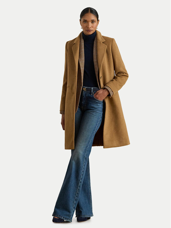 LAUREN RALPH LAUREN LAUREN RALPH LAUREN Gyapjú kabát 297P04141002 Barna Regular Fit
