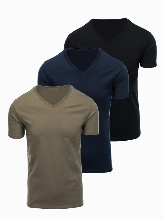 Ombre Ombre Komplet t-shirtów OM-TSBS-0281 Kolorowy Regular Fit