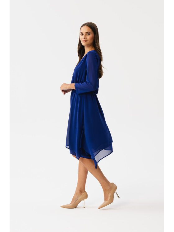 Stylove Stylove Každodenné šaty S354 Modrá Modern Fit