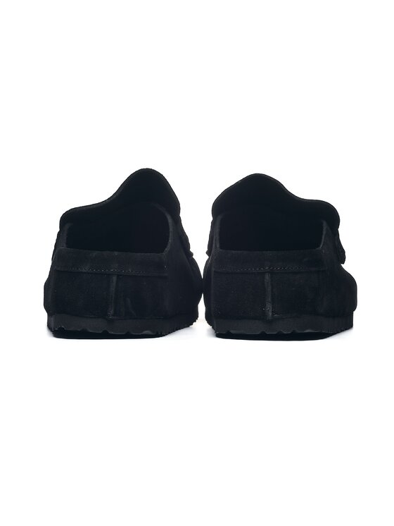 Birkenstock Birkenstock Klapki Naples Wrapped Suede Leather Czarny
