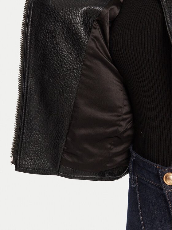 Guess Guess Яке от имитация на кожа W5YL19 WHDS0 Черен Regular Fit