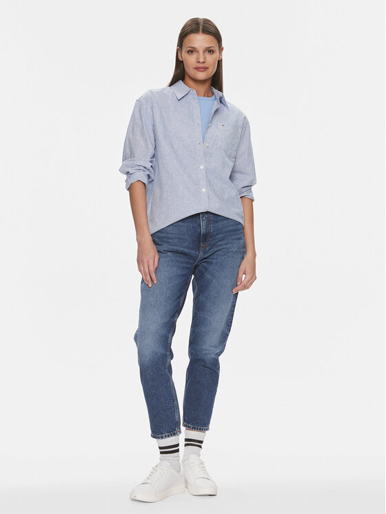 Tommy Jeans Hemd DW0DW17737 Blau Boxy Fit | Modivo.de