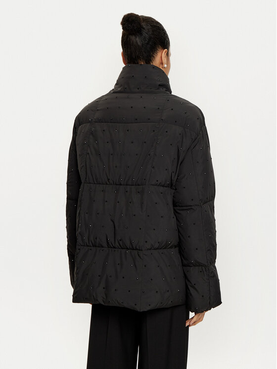ViCOLO ViCOLO Pūkinė striukė TS0023 Juoda Regular Fit