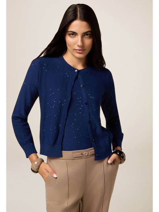 Oltre Oltre Cardigan M503J005265N034 Blu Slim Fit