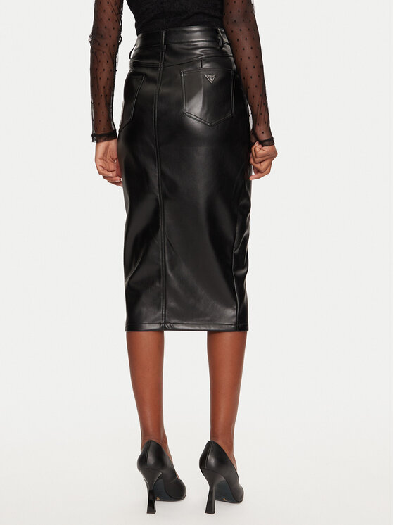 Guess Guess Műbőr szoknya Celine W4PD1K WF8Q0 Fekete Regular Fit