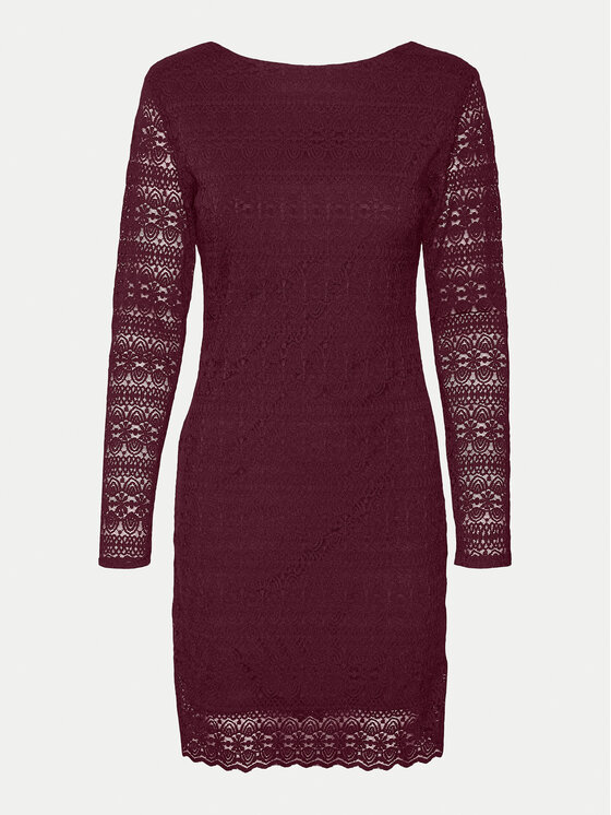 Vero Moda Vero Moda Koktel haljina Zoe 10315445 Tamnocrvena Slim Fit