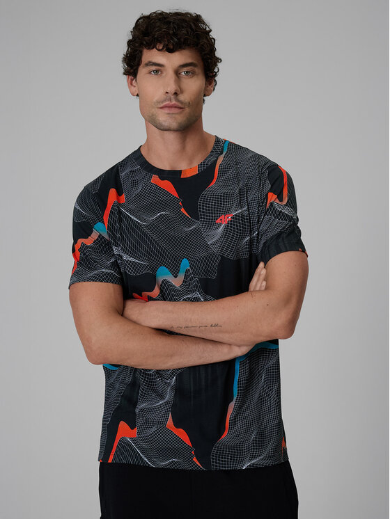 4F 4F T-Shirt NIGHT RUN Czarny Regular Fit