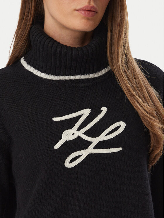 KARL LAGERFELD KARL LAGERFELD Гольф B4W18033 Чорний Regular Fit