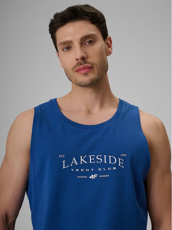 4F 4F Tank top 4FRSS26TSLEM331-033S Niebieski Regular Fit