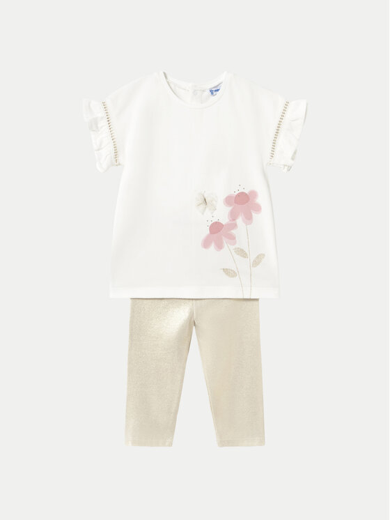Komplet t-shirt i legginsy Mayoral, Rozmiar 12M, Beżowy, 1734