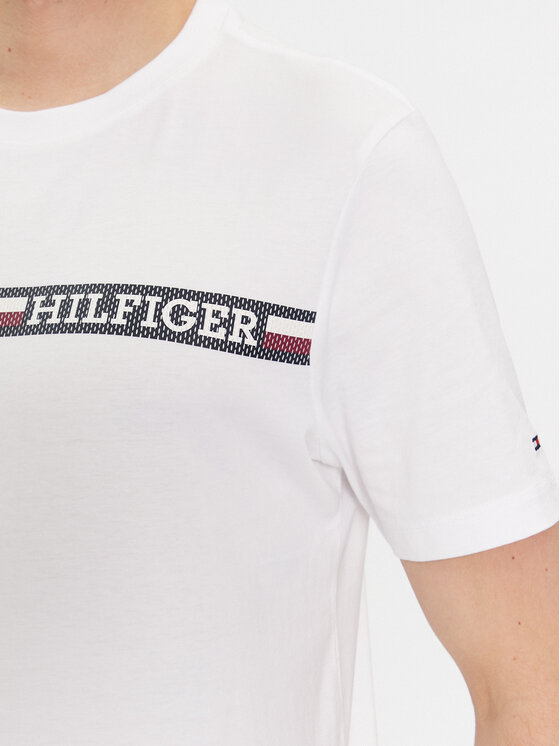 Tommy Hilfiger Tommy Hilfiger T-Shirt Monotype MW0MW33688 Biały Regular Fit